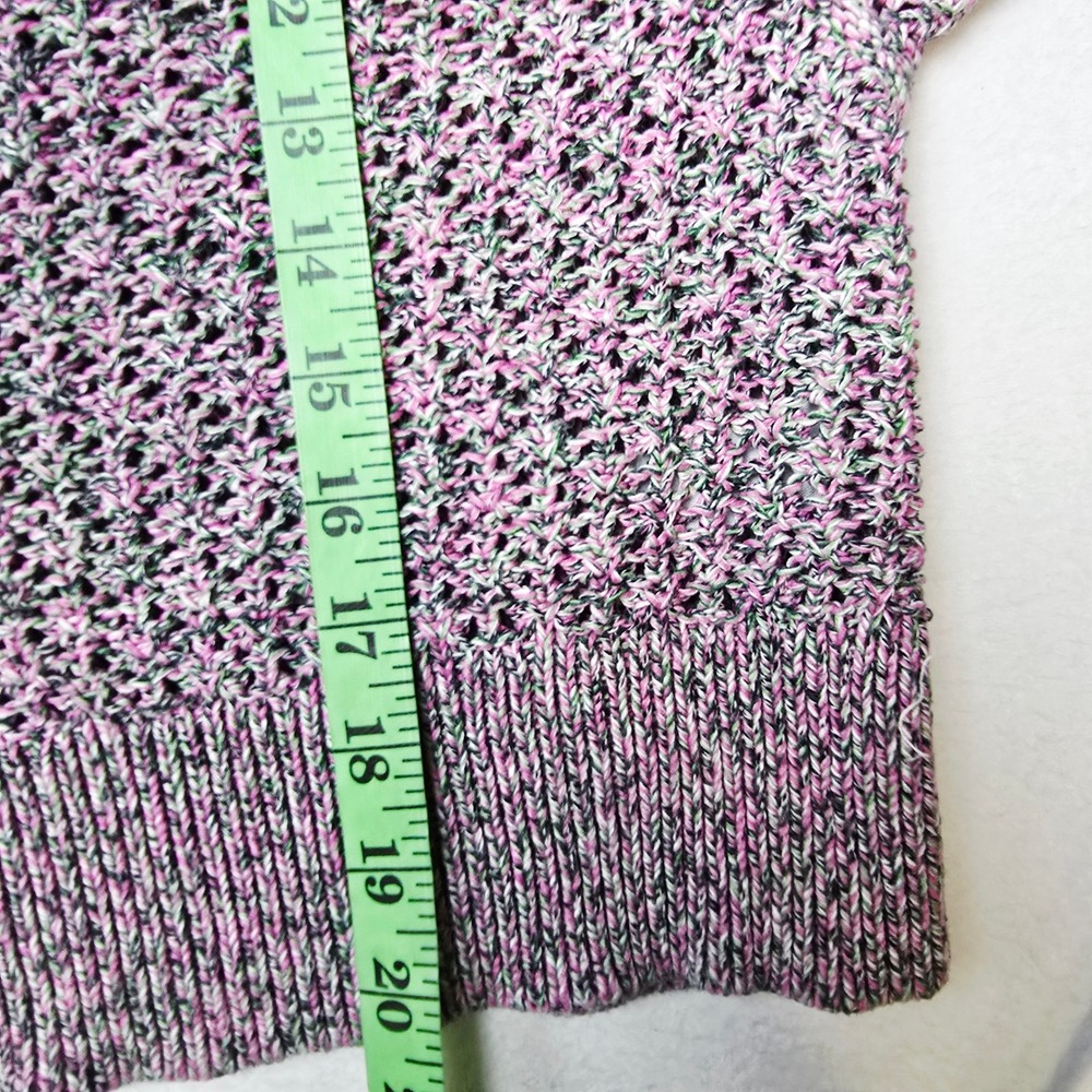J. Jill Speckled Knit Button Front Cardigan Sweater Lavender Pink Green Size S - Picture 10 of 10